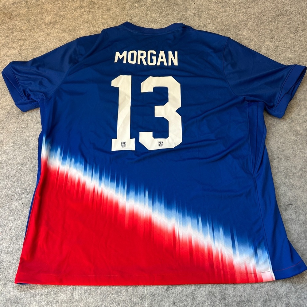 United States Womens National Team Jersey Mens XXL Blue Soccer Nike Morgan 13 - Picture 8 of 12